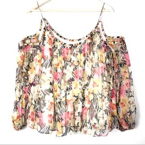 Elizabeth James Maylin Cold Shoulder Floral Blouse